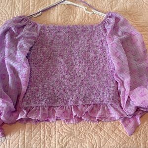 TCEC Lavender Smocked Blouse